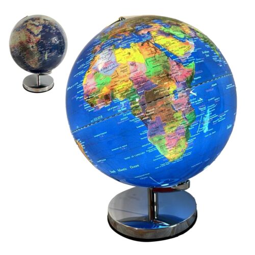 30cm diameter colour illuminated globe with sturdy metal base - Photo 1/7
