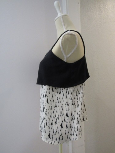 Camiseta sin mangas de seda Anthropologie para niñas de Savoy Silhouette para mujer talla 8 correas trenzadas - Imagen 9 de 11