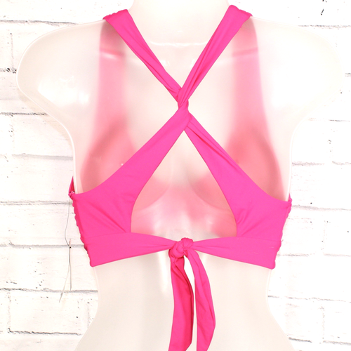 Lauren Ralph Lauren Twist Back Bikini Oberteil Passionfruit Pink Größe 8 $ 94 Neu mit Etikett - Bild 6 von 8