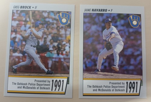 1991 Milwaukee Brewers Police Cards - Oshkosh Police Dept & McDonalds of Oshkosh - Imagen 10 de 18