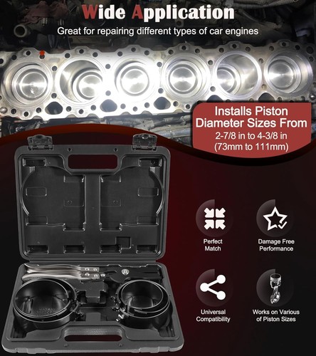 940387 Compresor de anillo de pistón Powerbuilt para abrazadera de mantenimiento de vehículos de automóvil - Imagen 2 de 9
