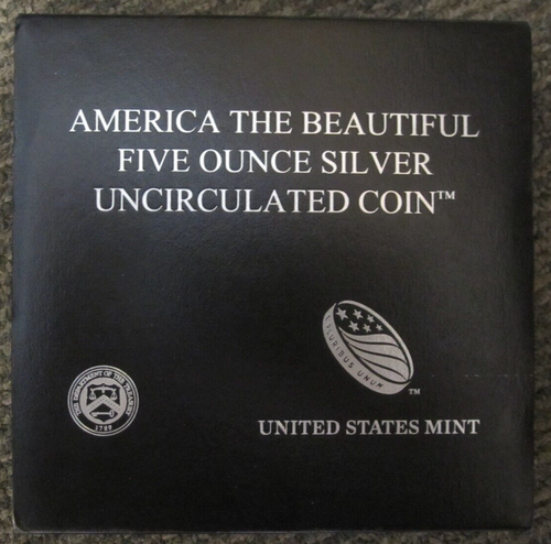 2015 US Mint America the Beautiful Five Ounce Silver Uncirculated Coin w/Box/COA