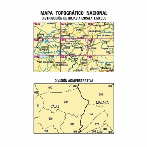 Spain Map 1050: Ubrique hiking walking topographic 1:50K Sierra de Grazalema - Picture 3 of 4