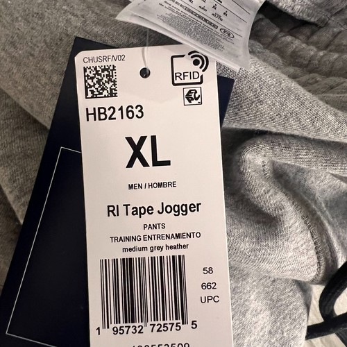 Reebok Mens Sweatpants XL Gray RI Tape Jogger Drawstring Pull On Stretch NWT - Picture 8 of 9