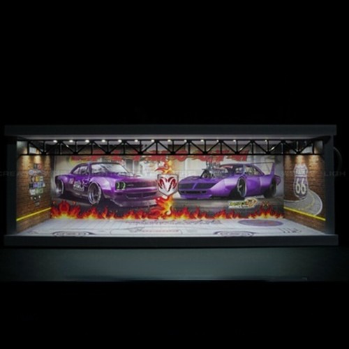 Diorama 1/64 Car Garage Model LED Lighting Parking Lot Scene Display Cabinet Toy - Picture 12 of 27