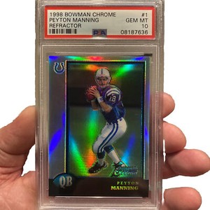 1998 Bowman Chrome Peyton Manning Refractor Rookie RC #1 PSA 10 GEM MINT Pop 48!