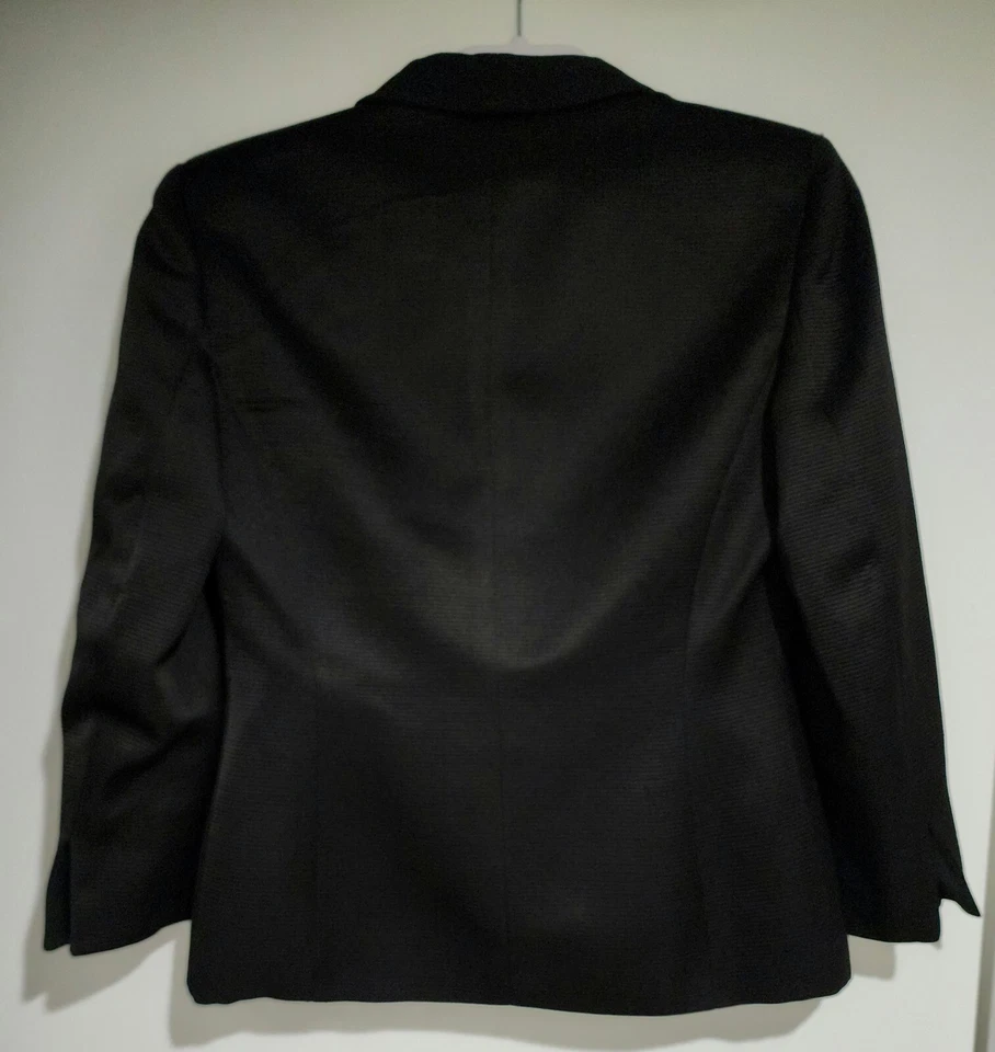 Chaqueta Blazer Les Copains Thems Italia Mujer Mezcla de Lana Manga 3/4 Negra Talla 8 Foto 3 de 4