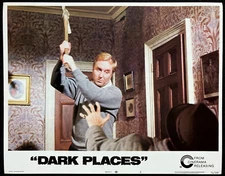 DARK PLACES Orig Movie Lobby Card Poster Robert Hardy Pick Axe Murder Horror