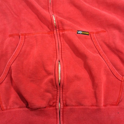 Volcom Spell Out Full Zip Hoodie  Mens XL Red y2k Grunge Skate Surf Style - Picture 11 of 22