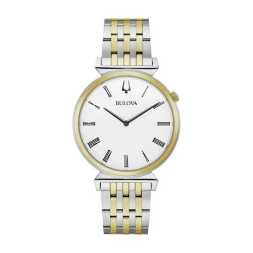 Bulova Regatta Men's Quartz Two-Tone White Dial 38mm Watch 98A233