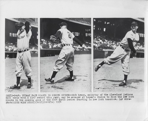 Original AP 1954 Bob Lemon Cleveland Indians HOF Pitcher Type 3 Press Wire Photo