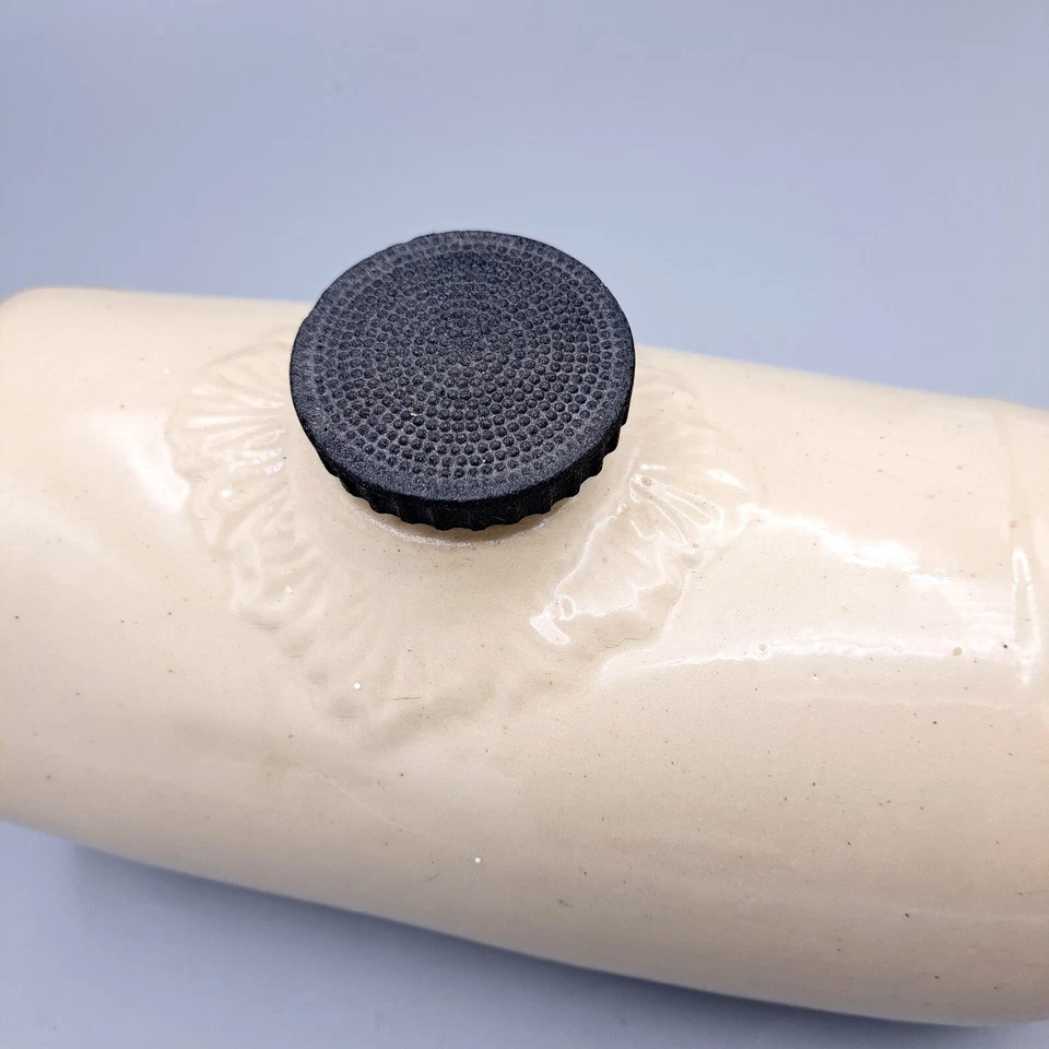 Antique Earthenware Bed Warmer Foot Warmer Original Stopper Cream Stone England - Image 4 of 4