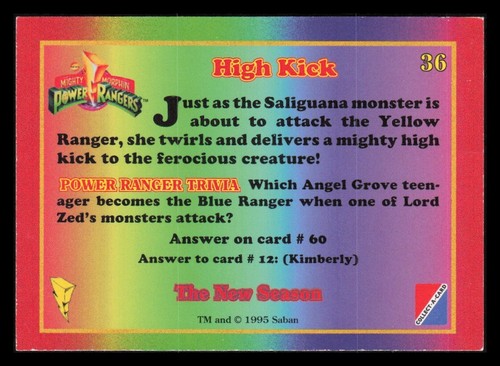 LOW GRADE 4 1994 Power Rangers Karten gelber Ranger Aisha Campbell Karan Ashley - Bild 8 von 8
