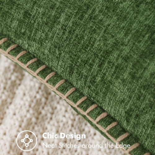 Pack of 2 Pillow Covers 18x18 Inch Moss Green Farmhouse Decorative Throw Pillow - Picture 2 of 12