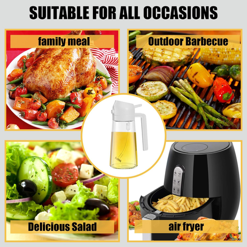 Kitchen Cooking Oil Dispenser - Kitchen 2-In-1 Olive Oil Spray Bottle, Beige Bla - Picture 6 of 6