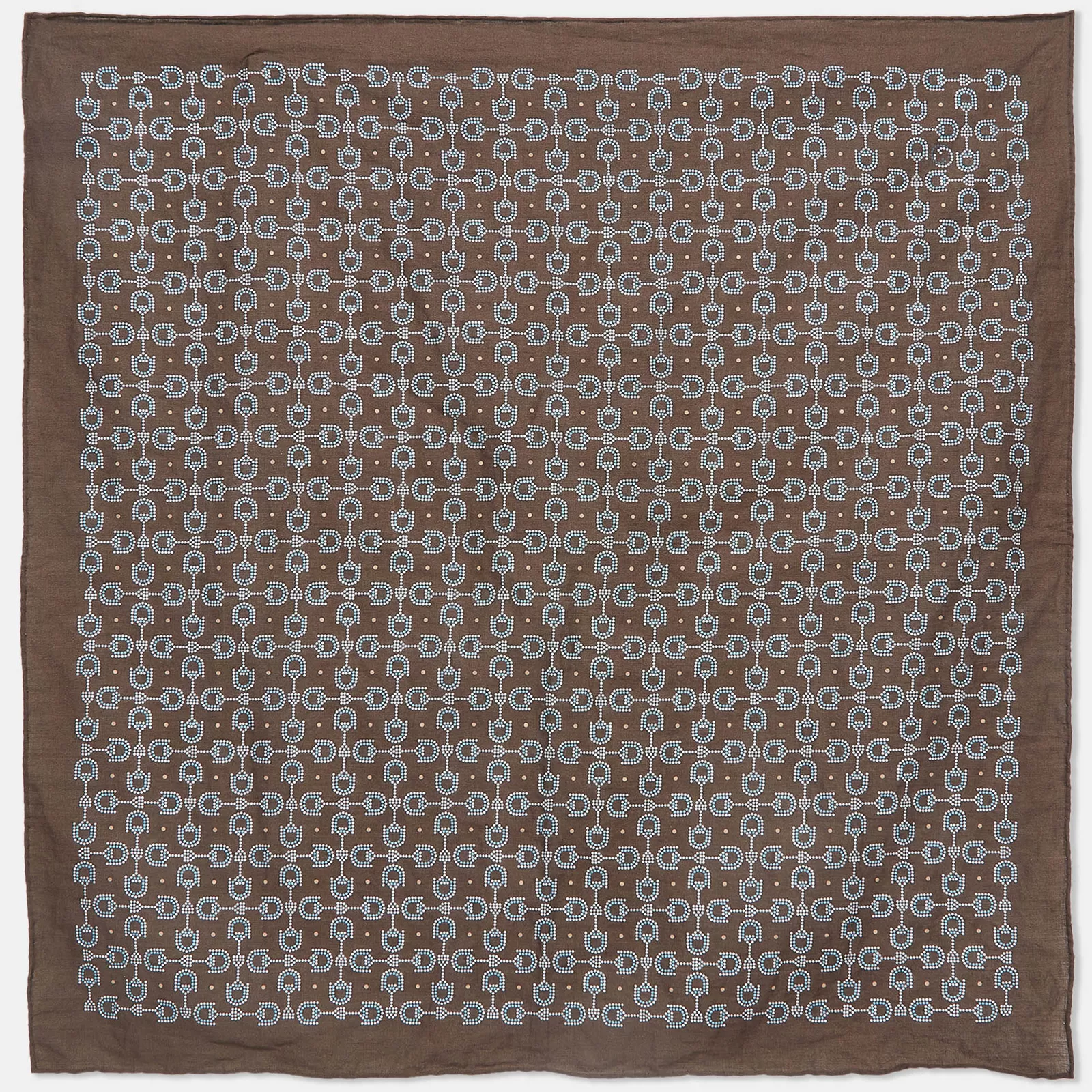 Mouchoir en coton imprimé marron Gucci