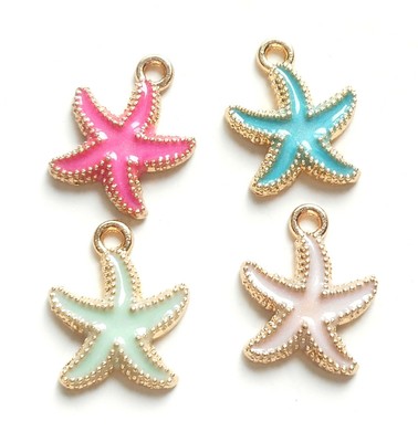 6pcs-gold tone enamel bow charm-you pick the color
