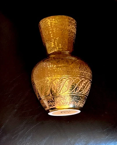 Stangl Pottery Grenada Gold #5023 Phoenician Vase 9.25" 22k gold USA MCM EUC