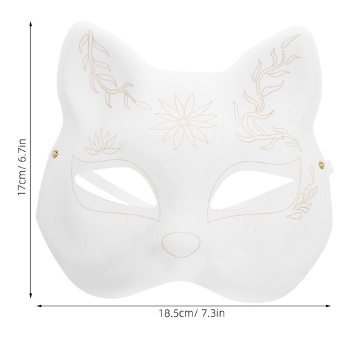 Máscara Pintable Cosplay Máscara Accesorios Gato Máscara de Papel para Fiesta Mascarada Utilería - Imagen 3 de 12