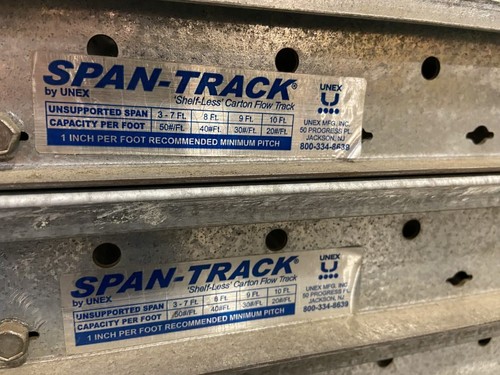 60 Pcs Unex SpanTrack 96" Carton Flow Gravity Conveyor | 9-1/2" Wide - Picture 3 of 3