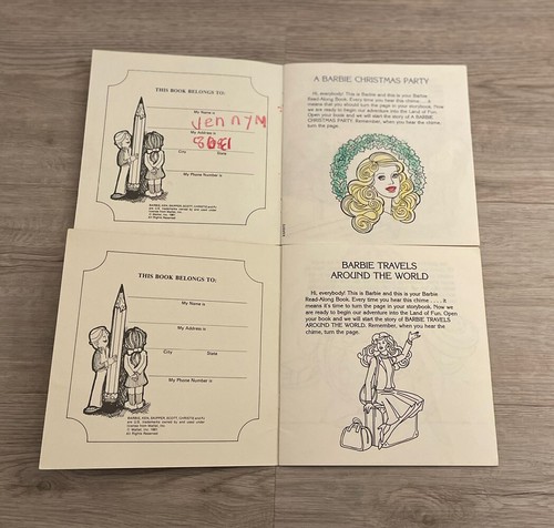 Barbie Record & Book Lot TRAVELS AROUND WORLD CHRISTMAS Kid Stuff SEE HEAR READ - Picture 3 of 9
