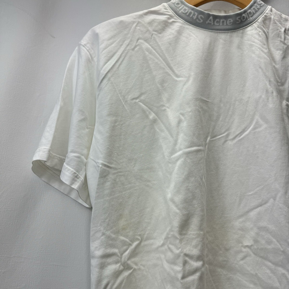 Acne Studios logo mock neck TShirt Rayon white S Used