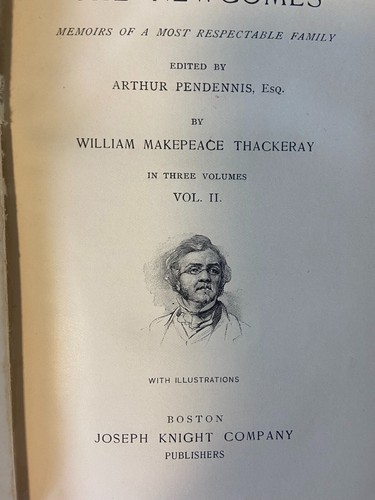 3 Books Newcomes Memoirs of a Most Respectable Family William Thackeray Lot Old - Picture 7 of 11