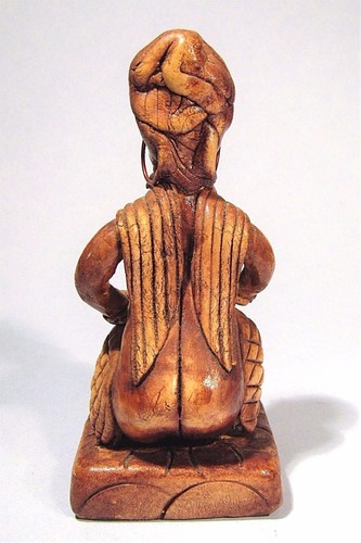 FIGURA MUJER CARIBEÑA VARADERO ARTE POPULAR VINTAGE MADERA TALLADA RECUERDO ESTATUA - Imagen 5 de 9