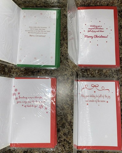 Tarjetas de felicitación de Navidad - Paquete de 4 envueltas individualmente - muñeco de nieve Santa Penguin - Imagen 3 de 12