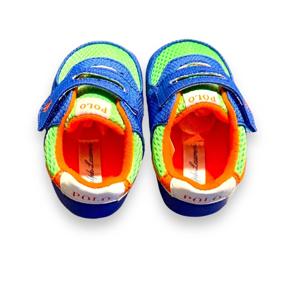 Polo Ralph Lauren Bebé/Niño Pequeño Azul Verde Naranja Suela Nuevo Con Caja Foto 2 de 4