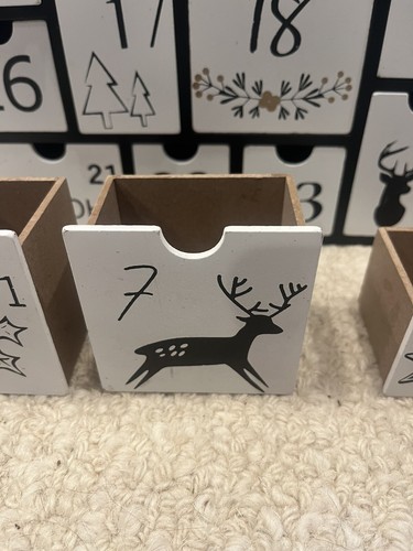 Wooden Advent Calendar, 13” x 13” Christmas Holiday with 25 boxes Wood gift - Picture 9 of 12