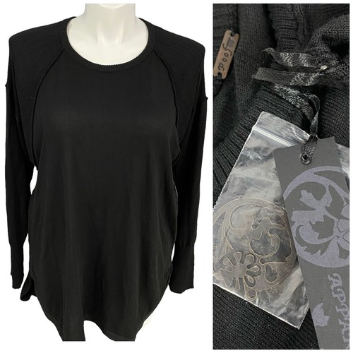 Maglione Poof Donna 3x Nero Minimalista Ufficio Lavoro Capsula Ciao Basso Basic Sportivo - Foto 1 di 14