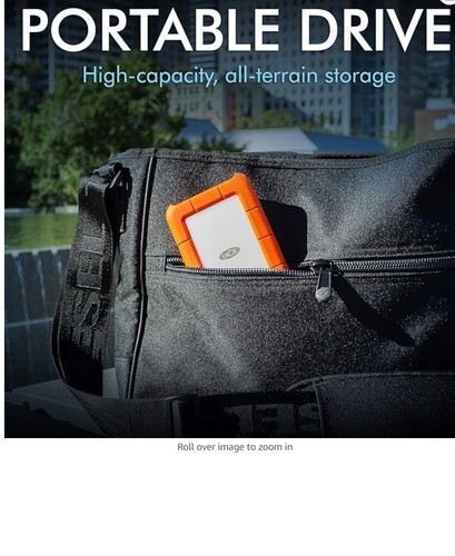 LACIE RUGGED MINI 2TB 2.5" PORTABLE EXTERNAL HARD DRIVE - Picture 3 of 4
