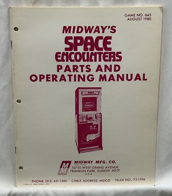 ORIGINAL-MIDWAY-SPACE ENCOUNTERS-PARTS AND OPERATING MANUAL | eBay