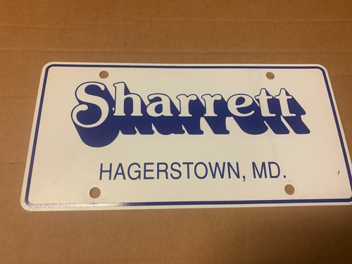 Sharrett Hagerstown Maryland Auto Dealership Booster License Plate