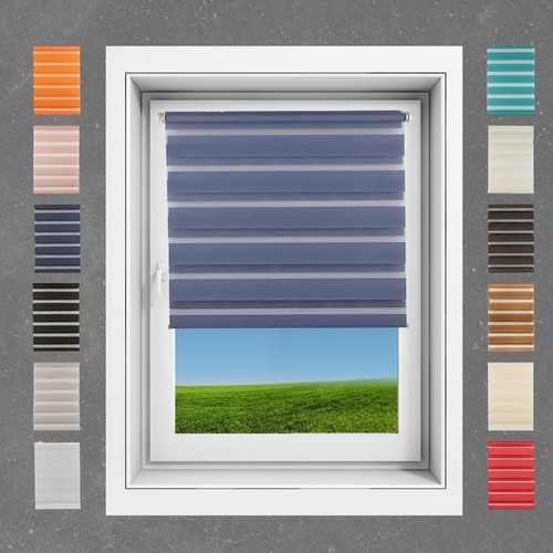 Doppelrollo Klemmfix Ohne Bohren DuoRollo ZebraRollo Seitenzugrollo Fensterrollo - Bild 152 von 165