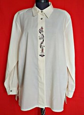 VINTAGE OKTOBERFEST DIRNDL TYROL COTTON BLEND WOMEN'S DRESS SHIRT:US18/EU46