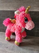 Classic Toy Unicorn Pink Plush Wings Gold Stars Glitter Stuffed Animal Sparkle