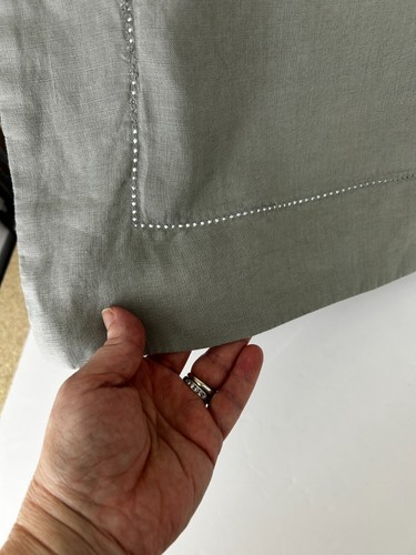 Fieldcrest by Target Queen Size Gray Linen Hemstitched Rectangle Pillow Sham - Picture 4 of 11