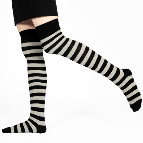 Mysocks Over Knee Stripe Socks, Seamless Toe, Finest Combed Cotton, UK Size 5-9 - Picture 13 of 97