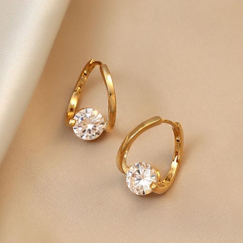 Silver Plated,Rose Gold Drop Earring Wedding Women Luxury Cubic Zircon Gift Y3 - Picture 9 of 22