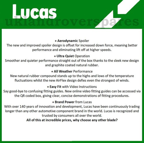 RENAULT KADJAR WIPER BLADES 2015 to 2017 LUCAS QUALITY BRAND SIZES 26" & 17" - Picture 3 of 11