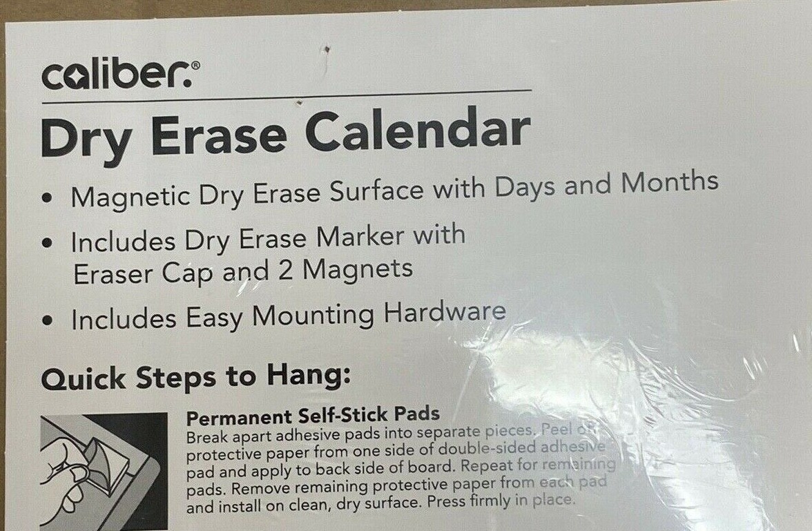 Caliber Dry Erase Calendar 11x14” Magnetic Dry Erase Surface + Hardware NEW! 50428267783 | eBay Caliber Dry Erase Calendar 11x14” Magnetic Dry Erase Surface + Hardware NEW! 50428267783 | eBay