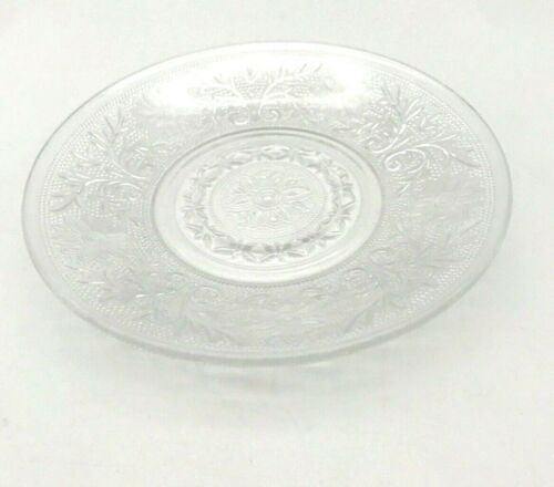 Vintage Ancoraggio Hocking Trasparente Depressione Modello Avena Vetro 6" Piatto Burro - Foto 2 di 6
