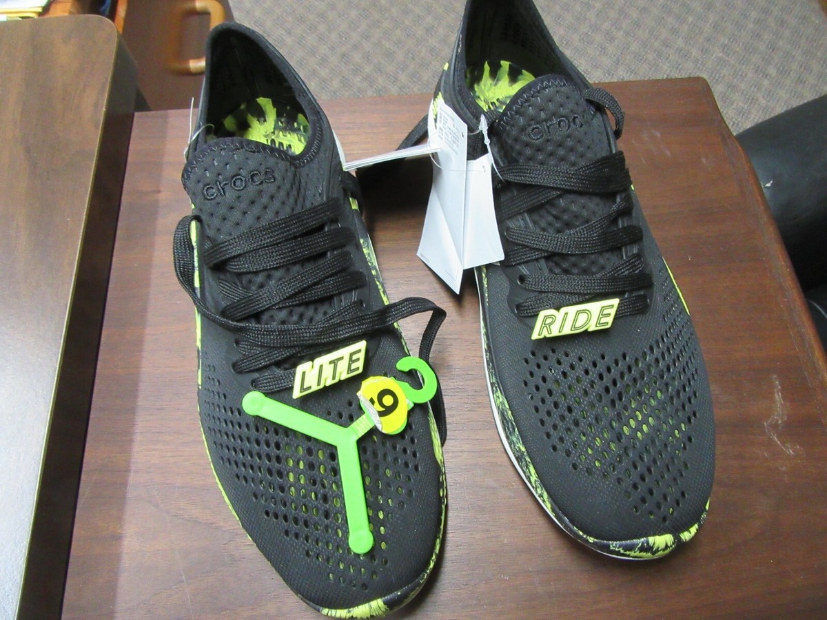 New With Tags Mens CROCS Literide Shoe / USA Size 9 / Black 