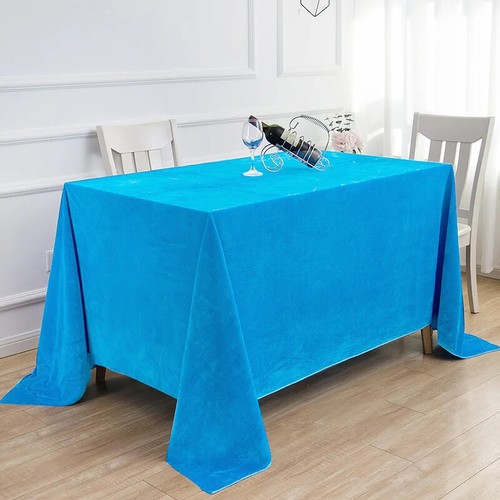 Rectangle Tablecloth Gold Velvet Table Cloth Overlays Banquet Table Decor - Picture 36 of 48