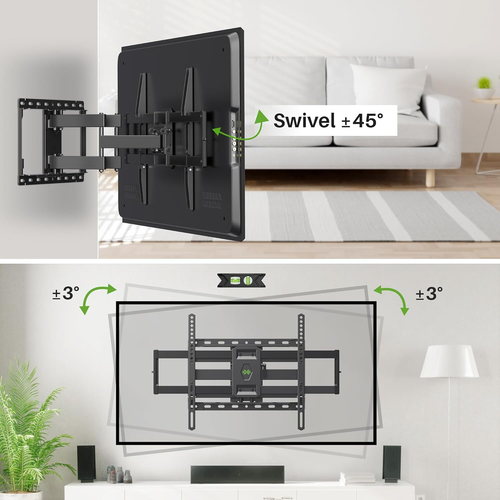 Full Motion TV Wall Mount for Most 42-86 Inch & Fixed Low Profile TV Mount for M - Picture 2 of 9