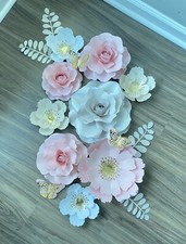 Paper Flowers set , Backdrop, Wedding, Nursery Decor , Pink