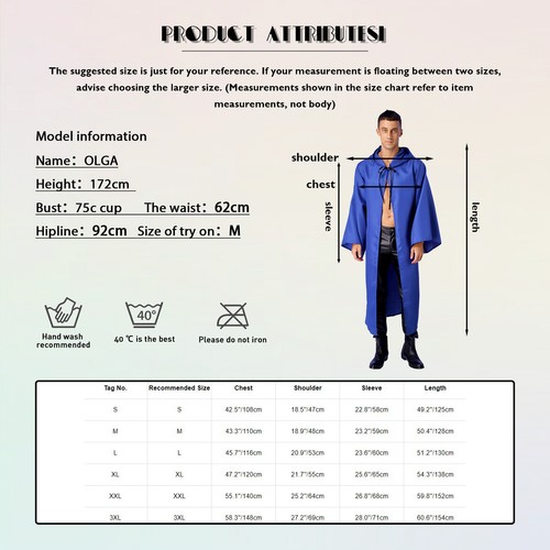 Men's Knight Fancy Role Play Cape Solid Color String Robe  Hooded Cloak Costumes - Bild 54 von 63