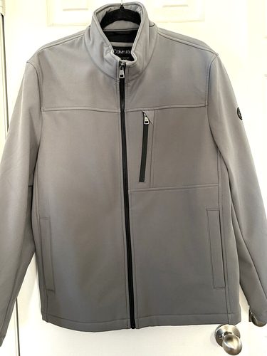 Chaqueta Abrigo Calvin Klein Para Hombre Gris Infinito Elastizado Suave Shell Talla Mediana - Imagen 1 de 8